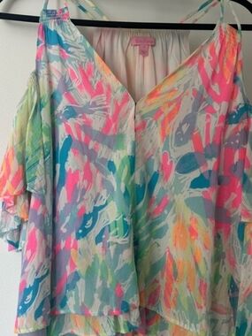 Lilly Pulitzer Bellamie Top In Sparking Sands Medium